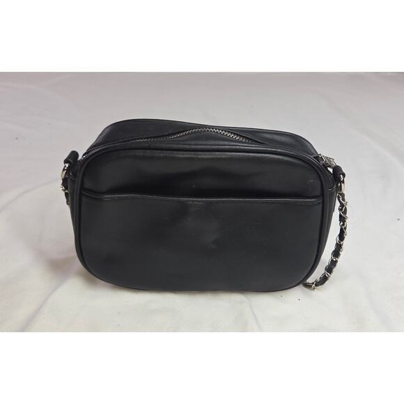 Badgley Mischka Quilted Crossbody Clutch Purse Black Pearls Faux Vegan Leather - Picture 3 of 5